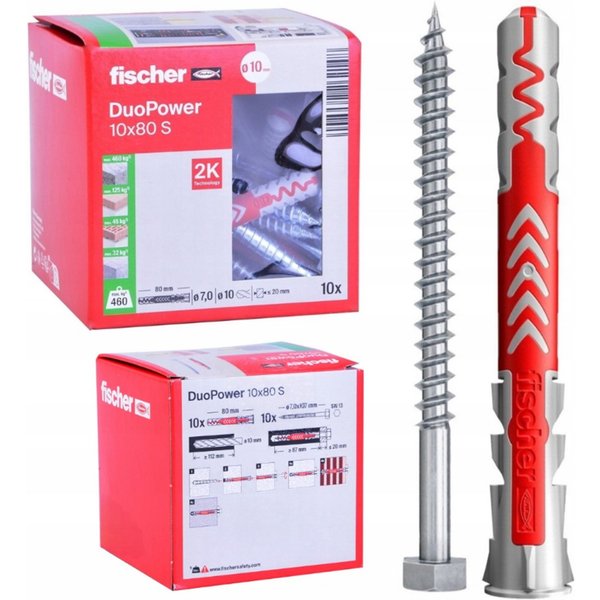 fischer Schrauben- und Dübel-Set DUOPOWER Universaldübel Allzweckdübel mit Schraube