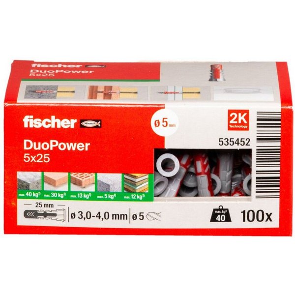 fischer Schrauben- und Dübel-Set Duopower Universaldübel ohne Schraube