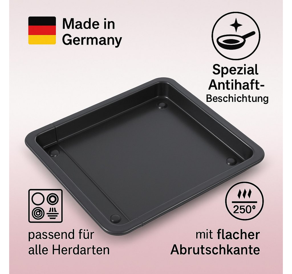 Fisko Backblech ausziehbar Universal Backofenblech Kuchenblech Pizzablech, Stahlblech mit Special Antihaft-Beschichtung, (Spar-Set, 1-St., 1 x Backblech auszieh – Bild 2 von 5