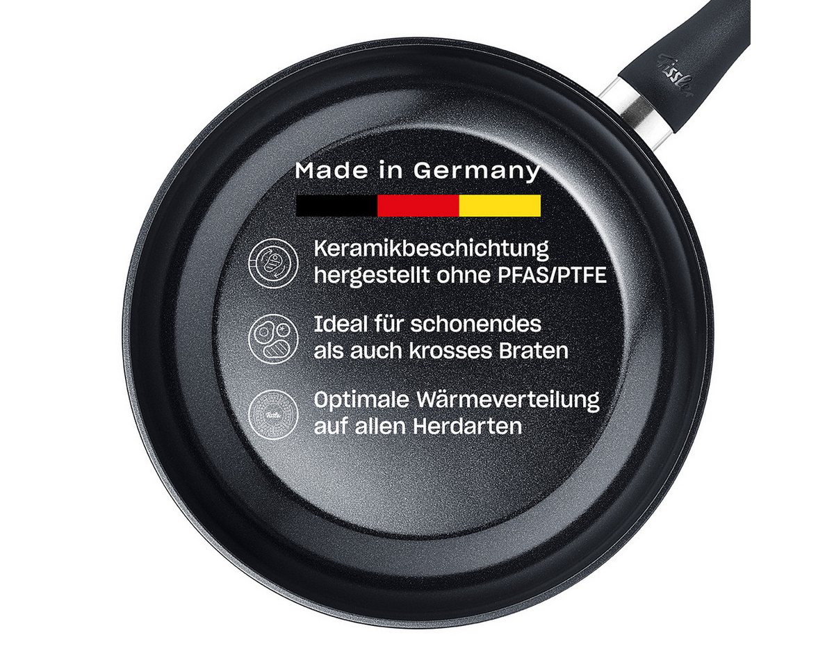 Fissler Bratpfanne Pfanne Essential, Aluminium (1-tlg), Made in Germany, HERGESTELLT OHNE PFAS/PTFE, KERAMIK-BESCHICHTET – Bild 3 von 4