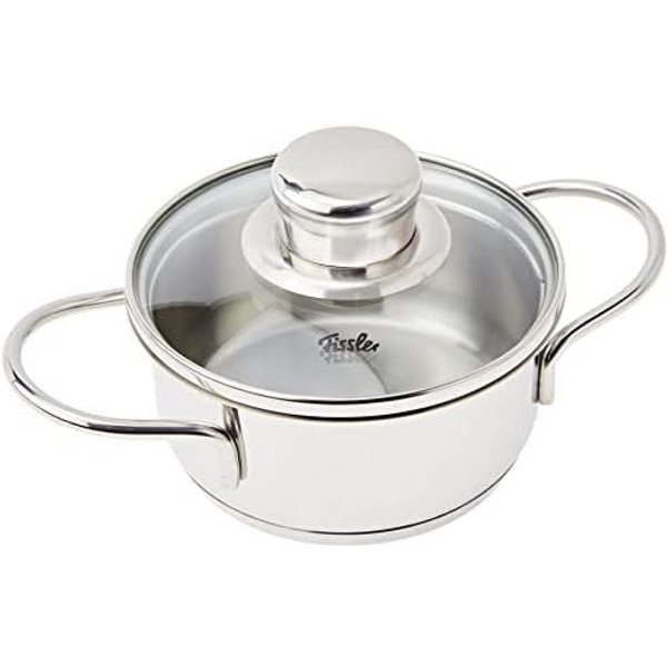Fissler Kochtopf Häppchen, Edelstahl 18/10 (2-tlg), Induktions-geeignet, inklusive Glasdeckel