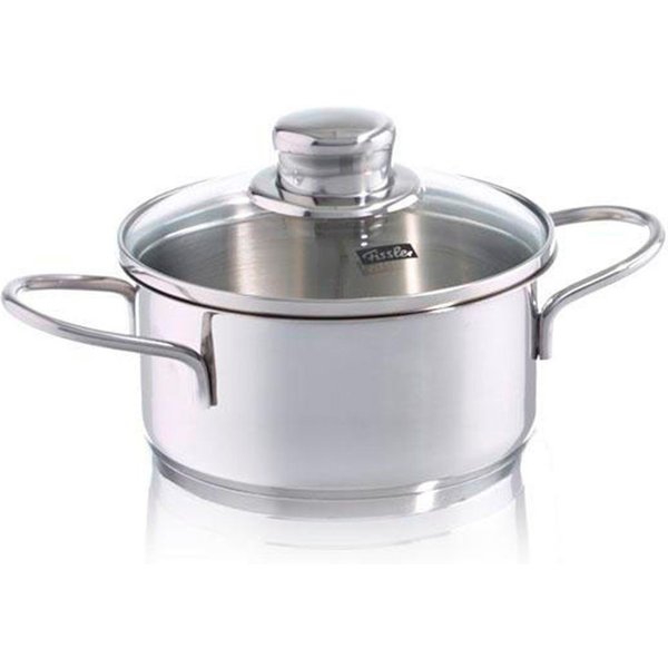 Fissler Kochtopf Häppchen, Edelstahl 18/10 (2-tlg), Induktions-geeignet, inklusive Glasdeckel