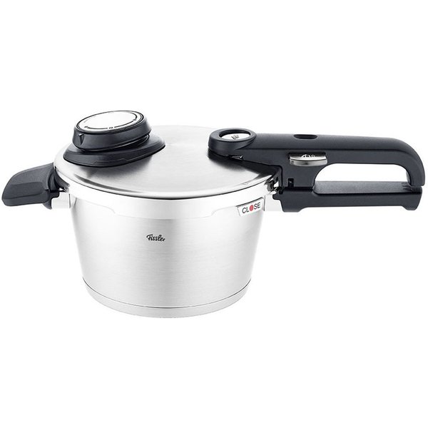 Fissler Schnellkochtopf Vitavit® Premium Edelstahl Dampfkochtopf mit Einsatz Induktion, Edelstahl 18/10 (3-tlg), Verriegelungsanzeige, Einstellbares Abdampfen, 