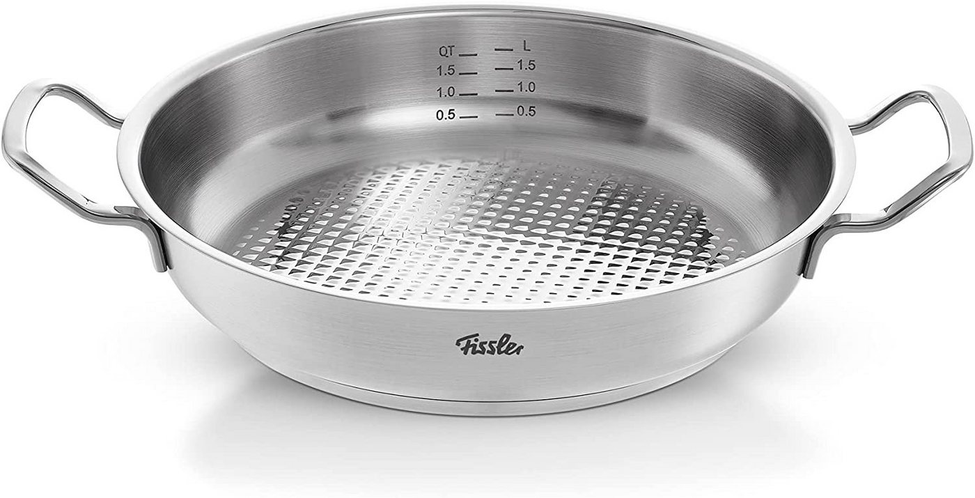 Fissler Servierpfanne ORIGINAL-PROFI COLLECTION® Servierpfanne mit Hochraumdeckel, Edelstahl 18/10 (2-tlg), mit breitem Schüttrand, Kaltmetallgriffen. Made in G – Bild 2 von 4