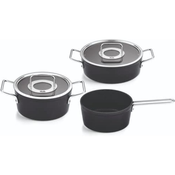 Fissler Topf-Set Adamant®, Aluminium (Set, 3-tlg., Kochtopf 20 + Bratentopf 24 + Stielkasserolle 18cm oD), Made in Germany
