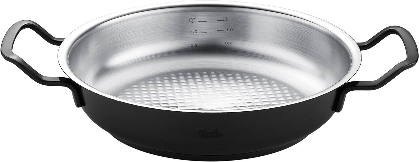 Fissler Topf-Set Original-Profi Collection ShadowLine, Edelstahl 18/10 (Set, 8-tlg., 3 Kochtöpfe mit Metalldeckel, 1 Servierpfanne, 1 Stielkasserolle), Auf 1.80 – Bild 4 von 5