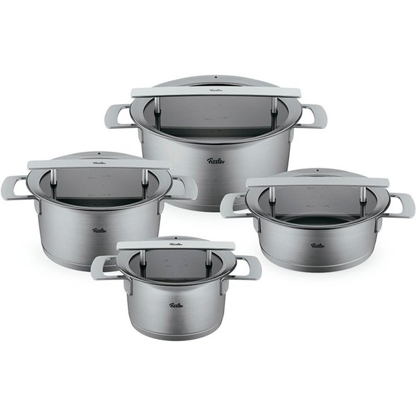Fissler Topf-Set Phi Collection, Edelstahl 18/10 (Set, 4-tlg., Kochtopf 16/20/24cm, Bratentopf 20cm), cookstar Allherdboden, Edelstahl 18/10, Made in Germany