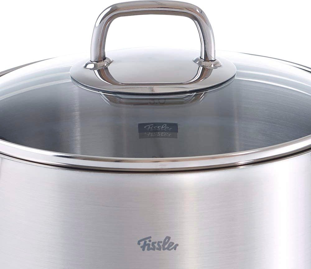 Fissler Topf-Set Viseo Topf-Set, Edelstahl 18/10 (Set, 8-tlg., 1x Bratentopf 20 cm, je 1x Kochtopf 16/20/24 cm), Induktionsgeeignet, Mess-Skala, Made in Germany – Bild 3 von 5