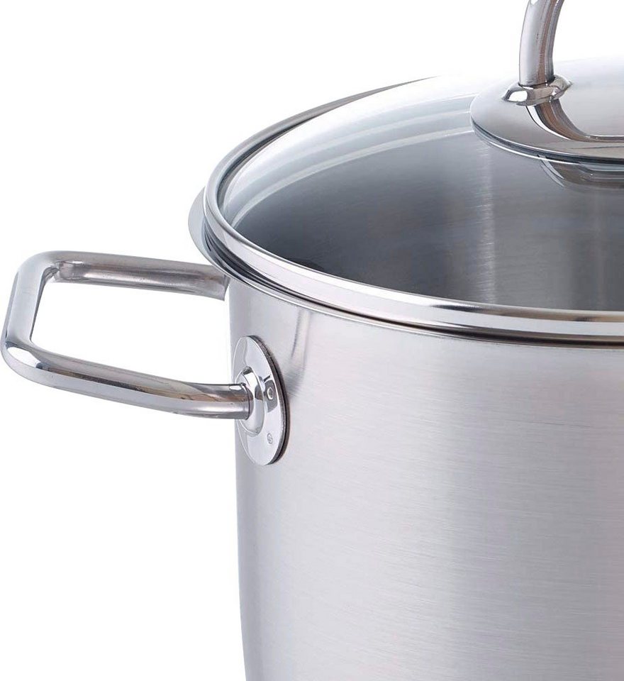 Fissler Topf-Set Viseo Topf-Set, Edelstahl 18/10 (Set, 8-tlg., 1x Bratentopf 20 cm, je 1x Kochtopf 16/20/24 cm), Induktionsgeeignet, Mess-Skala, Made in Germany – Bild 4 von 5