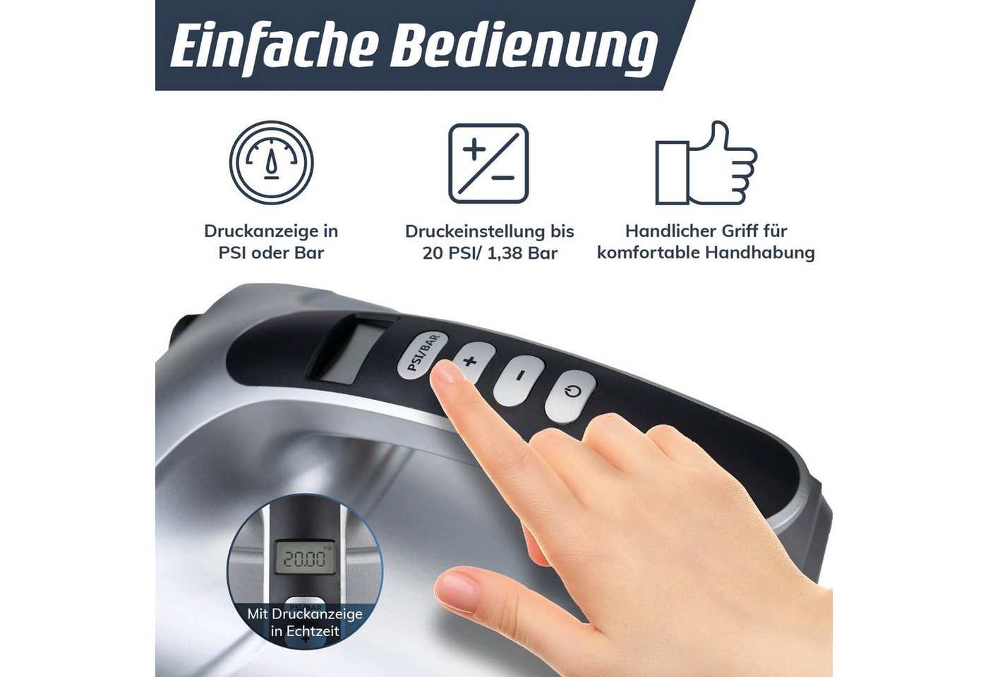 Fitleap SUP-Pumpe Elektrisch 20 PSI, Elektrische Pumpe für SUP Board, 12V Pumpe, 2-in-1…, Robustes Material, Komplettes SUP-Set, stabil, Leicht transportierbar – Bild 4 von 5