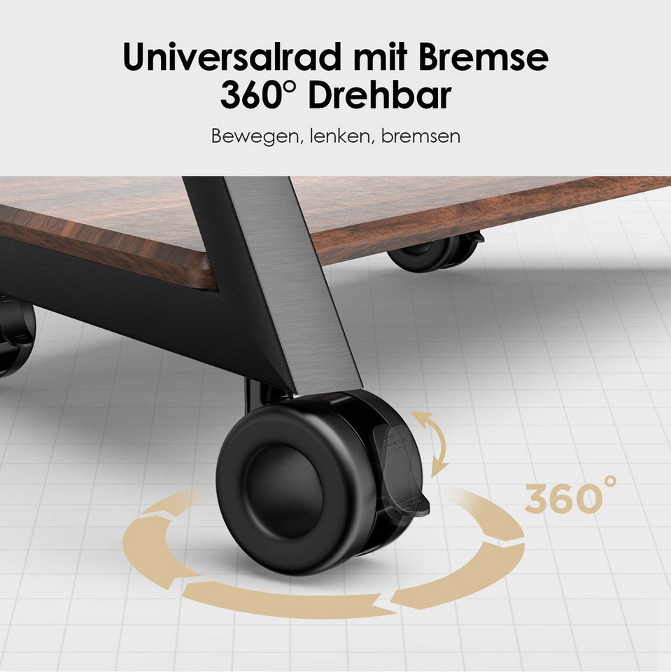 FITUEYES Lenkrolle 4er Set, M8 Gewinde mit Feststellbremse, 360° drehbar, Tragkraft bis 80 kg – Bild 4 von 5