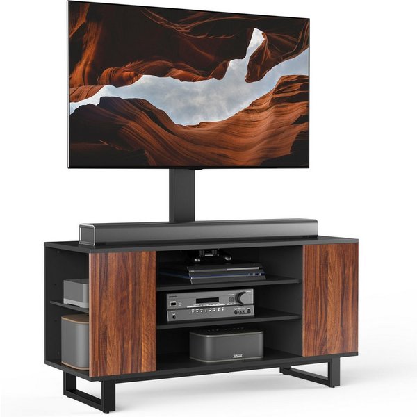 FITUEYES TV-Ständer mit Stauraumschrank, ±25° schwenkbar, 32-70 Zoll, (bis 70,00 Zoll, höhenverstellbar)