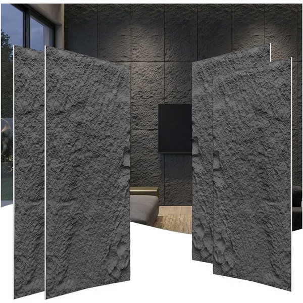 FIVMEN 3D Wandpaneel 120x60 cm Steinoptik Polystyrol 3cm dick Leichte Deckenpaneele, (4-tlg) für Wohnzimmer Küche Bad Schlafzimmer, 2 Stück/3 Stück