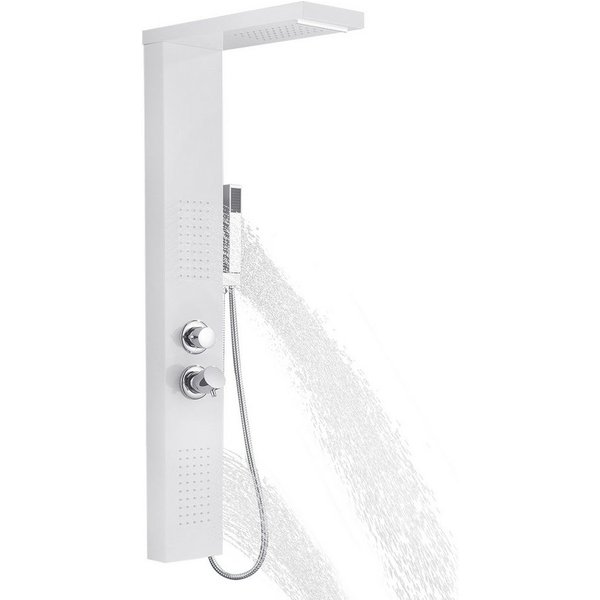 FIVMEN Duschsystem Duschpaneel Edelstahl Gebürstet Duscharmatur Duschset mit Regendusche, 5 Duschmodi Massagedusche, Wasserfalldusche, Handbrause Duschset