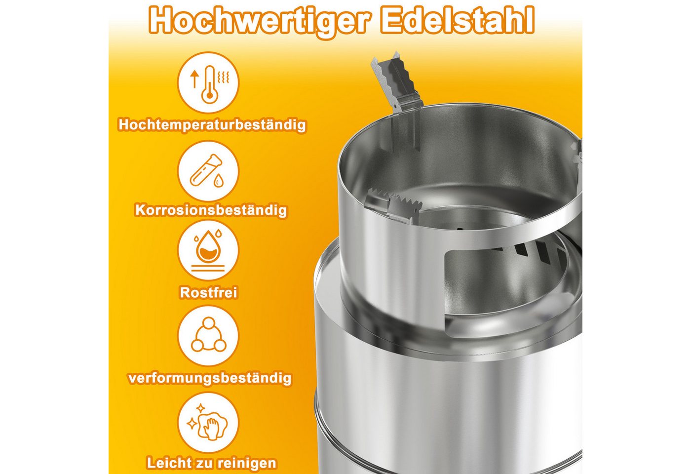 FIVMEN Feuerschale Campingkocher Feuerschale Outdoor Holzvergaser Kocher Edelstahl, Tischkamin mit Aufbewahrungstasche Camping Holzofen, Silber – Bild 3 von 5