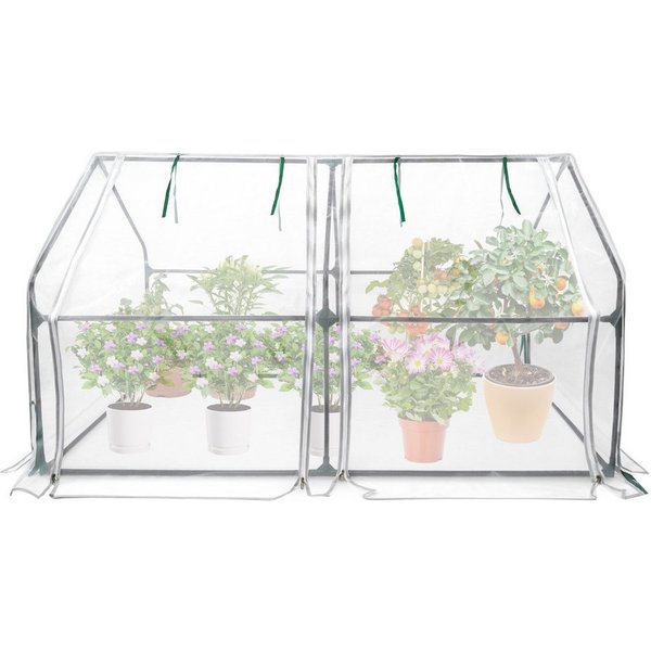 FIVMEN Foliengewächshaus Gewächshaus, Tomatenhaus Frühbeet, Niedrig, Spitzdach, UV-beständige, Wasserdicht Pflanzenhaus für den Tomaten Gemüse 180 x 90 x 90 cm