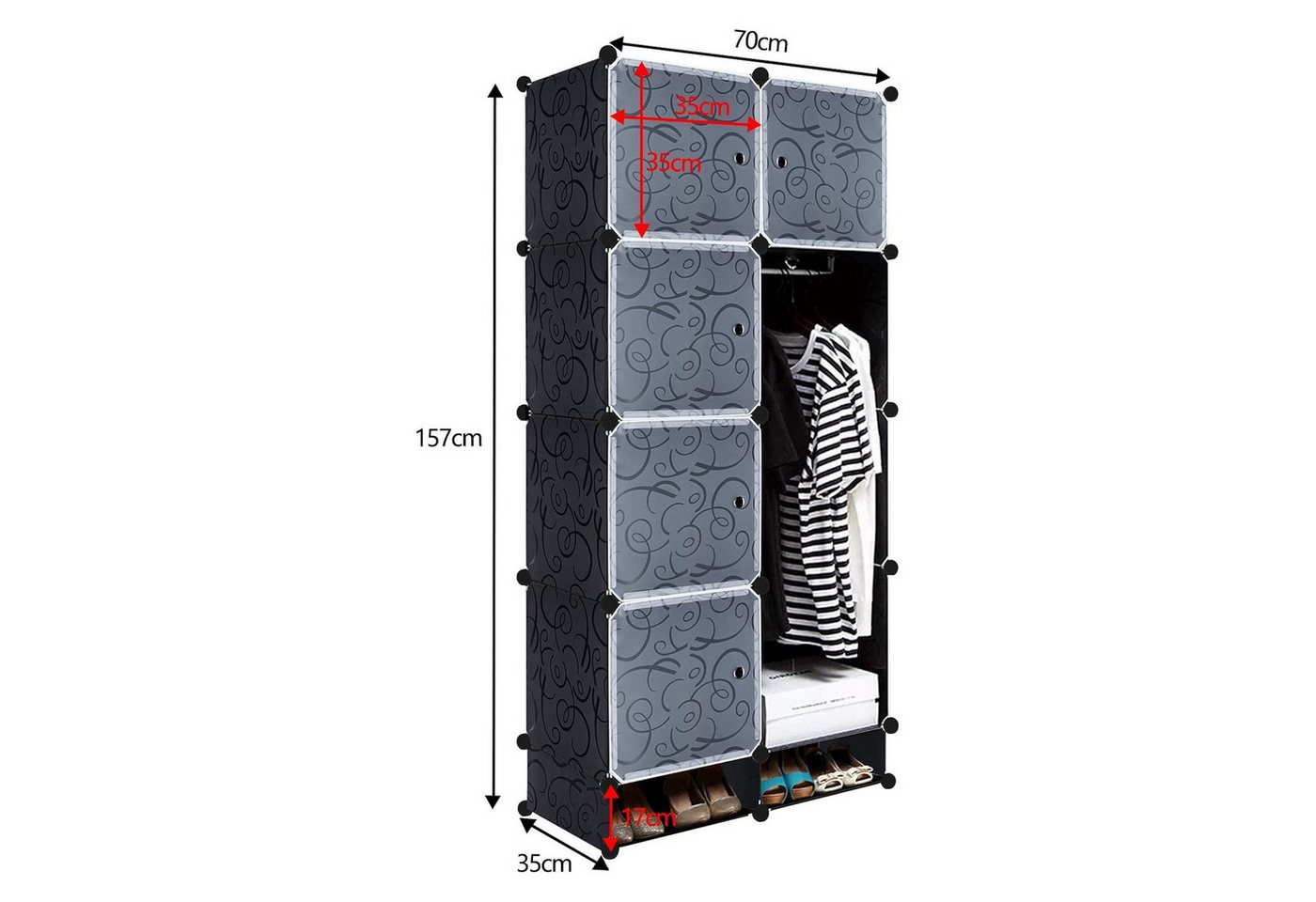 FIVMEN Kleiderschrank DIY Regalsystem Platzsparendes Steckregalsystem – Bild 2 von 5