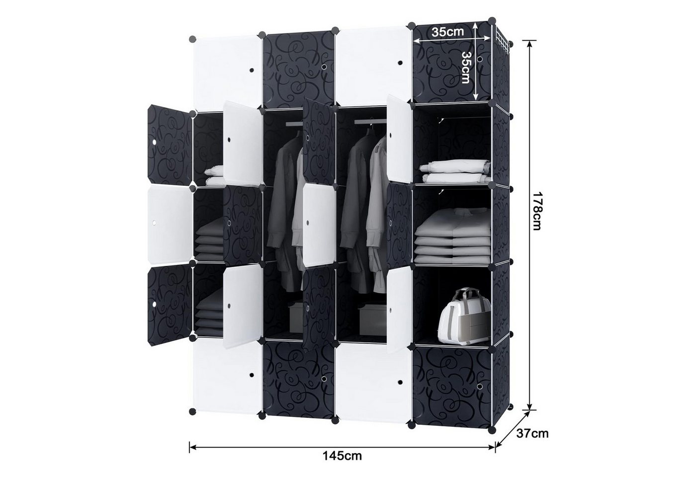 FIVMEN Kleiderschrank DIY Regalsystem Platzsparendes Steckregalsystem – Bild 2 von 5