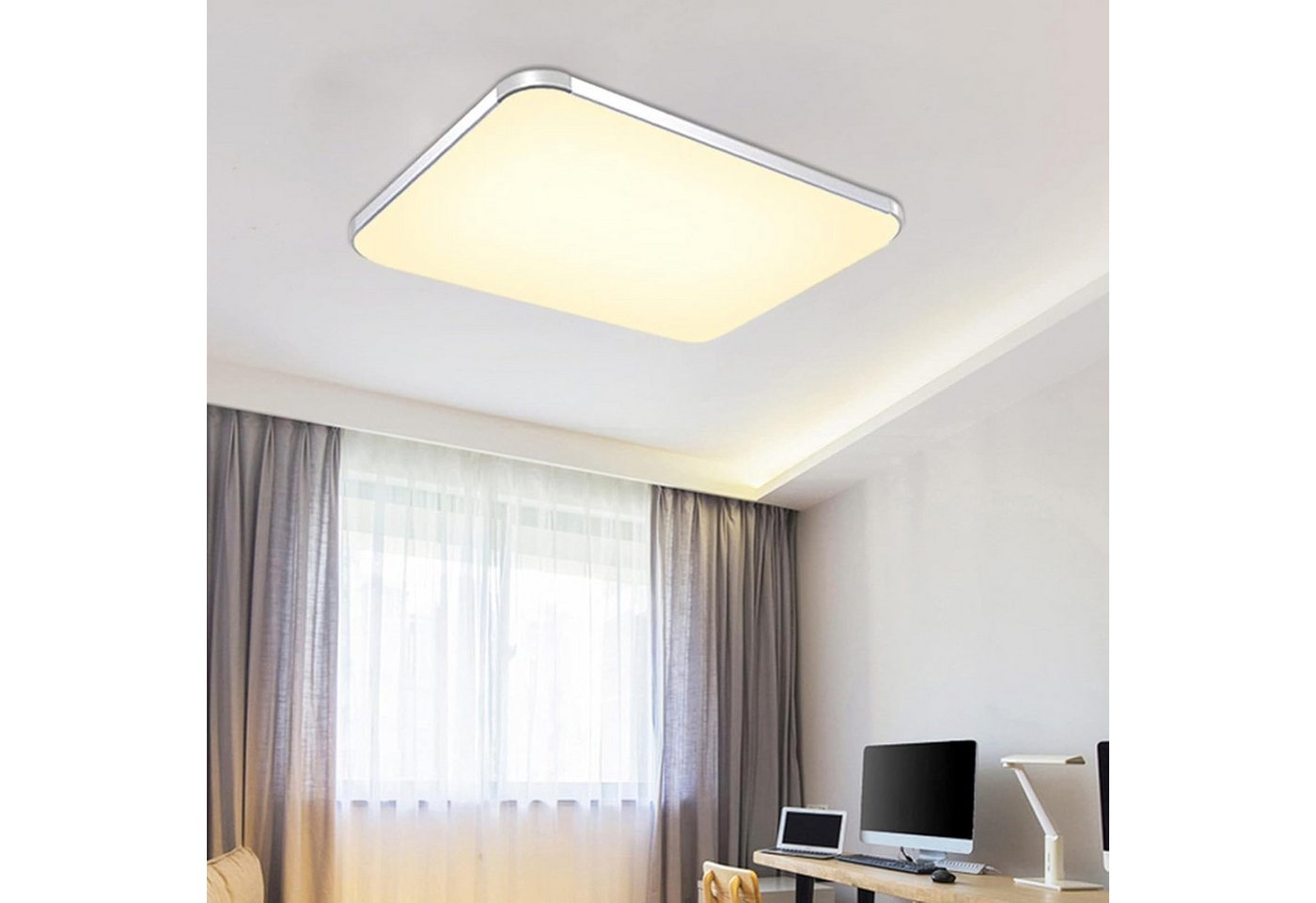 FIVMEN LED Deckenleuchte Deckenlampe 72W Dimmbar Lampe mit Fernbedienung, LED fest integriert, 2800K-6000K, Rechteck – Bild 4 von 5