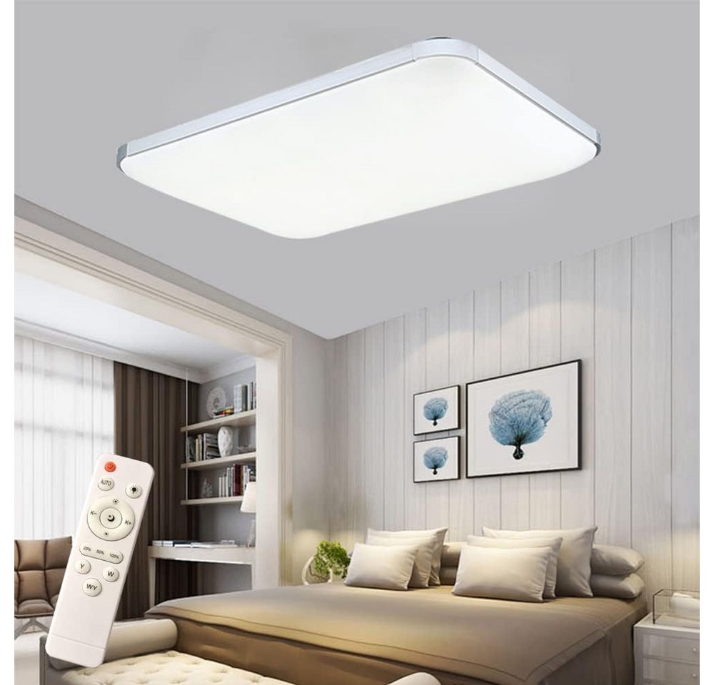 FIVMEN LED Deckenleuchte Deckenlampe 72W Dimmbar Lampe mit Fernbedienung, LED fest integriert, 2800K-6000K, Rechteck – Bild 5 von 5