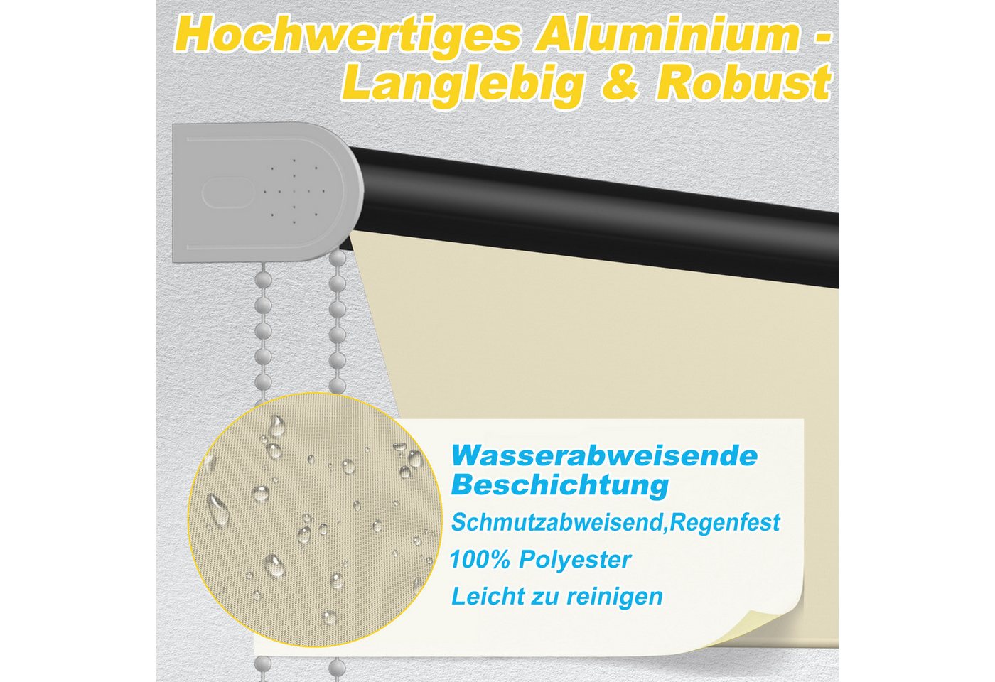 FIVMEN Markise Balkon Fallarmmarkise Einziehbar Balkonmarkise Sonnenschutz Schattenspender für Fenster Balkon – Bild 4 von 5