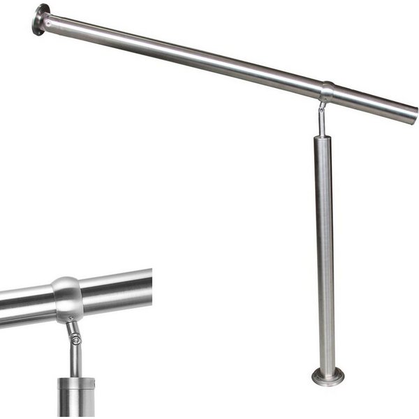 FIVMEN Treppengeländer Edelstahl Geländer Eingangsgeländer 80/100/120/150/180/200cm, 150 cm Länge, Wandhandlauf Handlauf für Treppenhaus, Außen & Innen