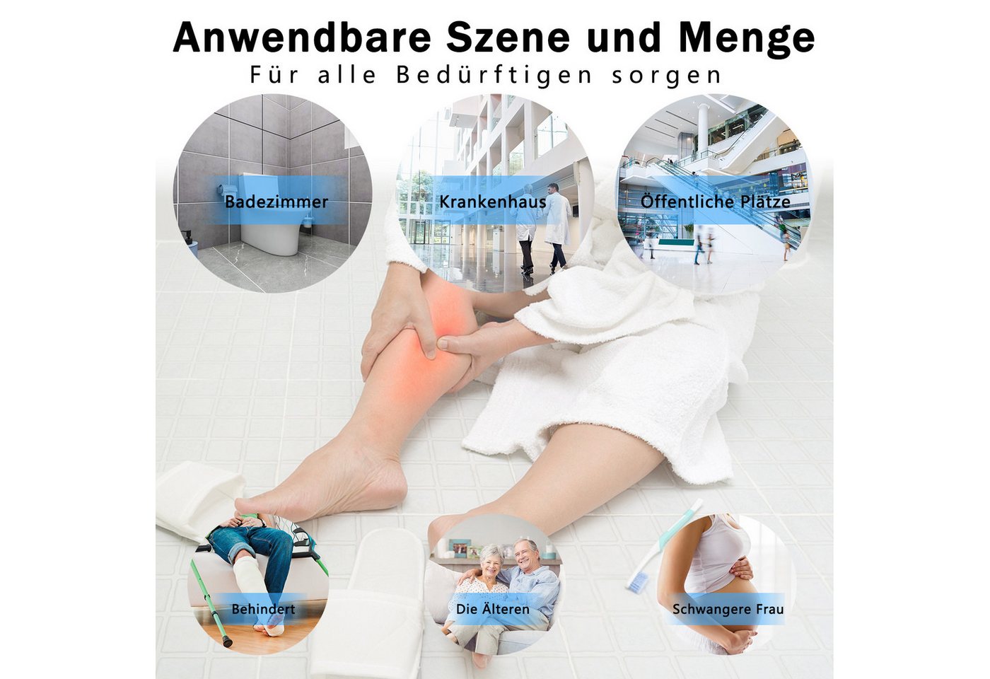 FIVMEN WC-Aufstehhilfe WC-Handlauf,Toilettenständer mit Armlehnen, Mobile WC-Aufstehhilfe Toiletten mit Ablagekorb – Bild 4 von 5