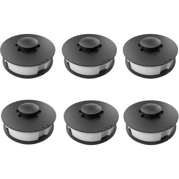 FixedByU Rasentrimmer-Ersatzspule 6er Spulen-Set passend für Ferrex Rasentrimmer, 10 m Fadenlänge, (Spulen-Set, 6-St)
