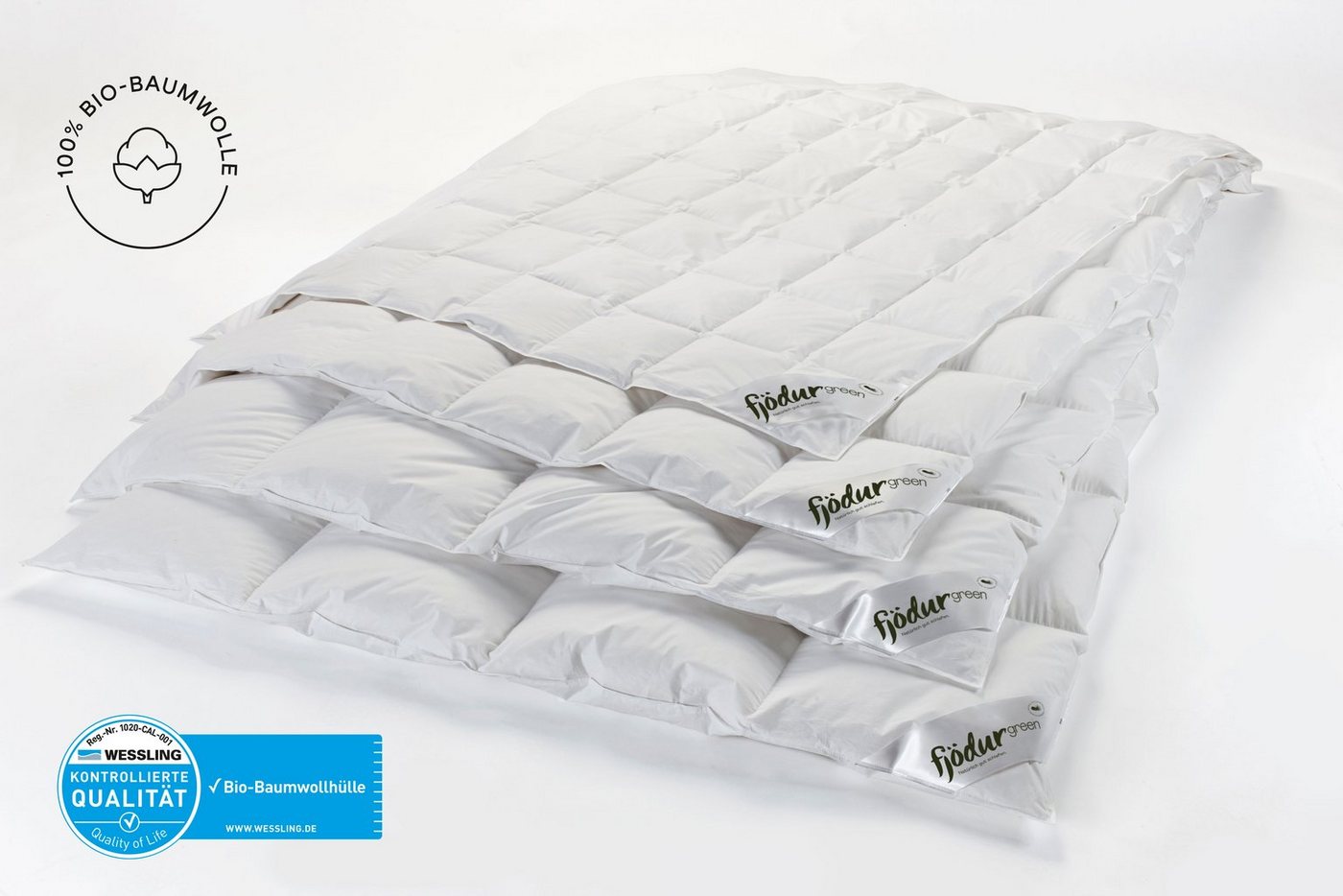 fjödur Daunenbettdecke Fleur, Füllung: 90% Daunen 10 % Federn, Bezug: Bio-Baumwolle, Bettdecken 135 x 200 cm und in vielen weiteren Größen erhältlich. – Bild 2 von 5