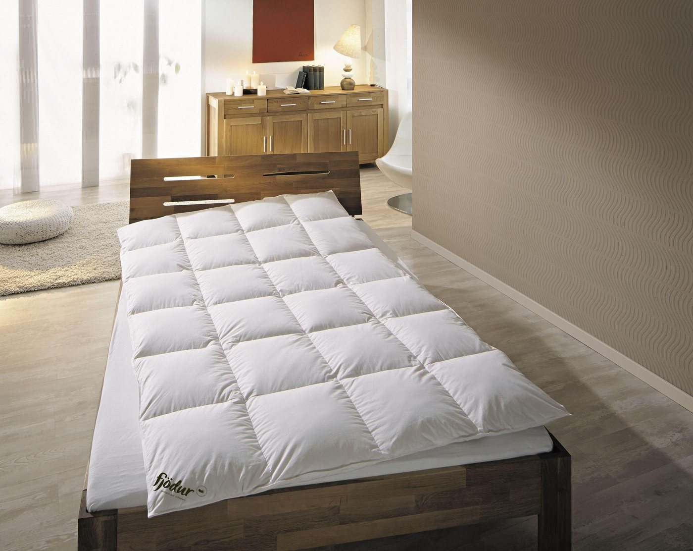 fjödur Federbettdecke Fabiennes Basic, Bettdecken für Winter, Decke, Füllung: 85% Federn, 15% Daunen, Bezug: 100% Baumwolle, Bettdecke 135x200 cm, allergiker ge – Bild 2 von 5