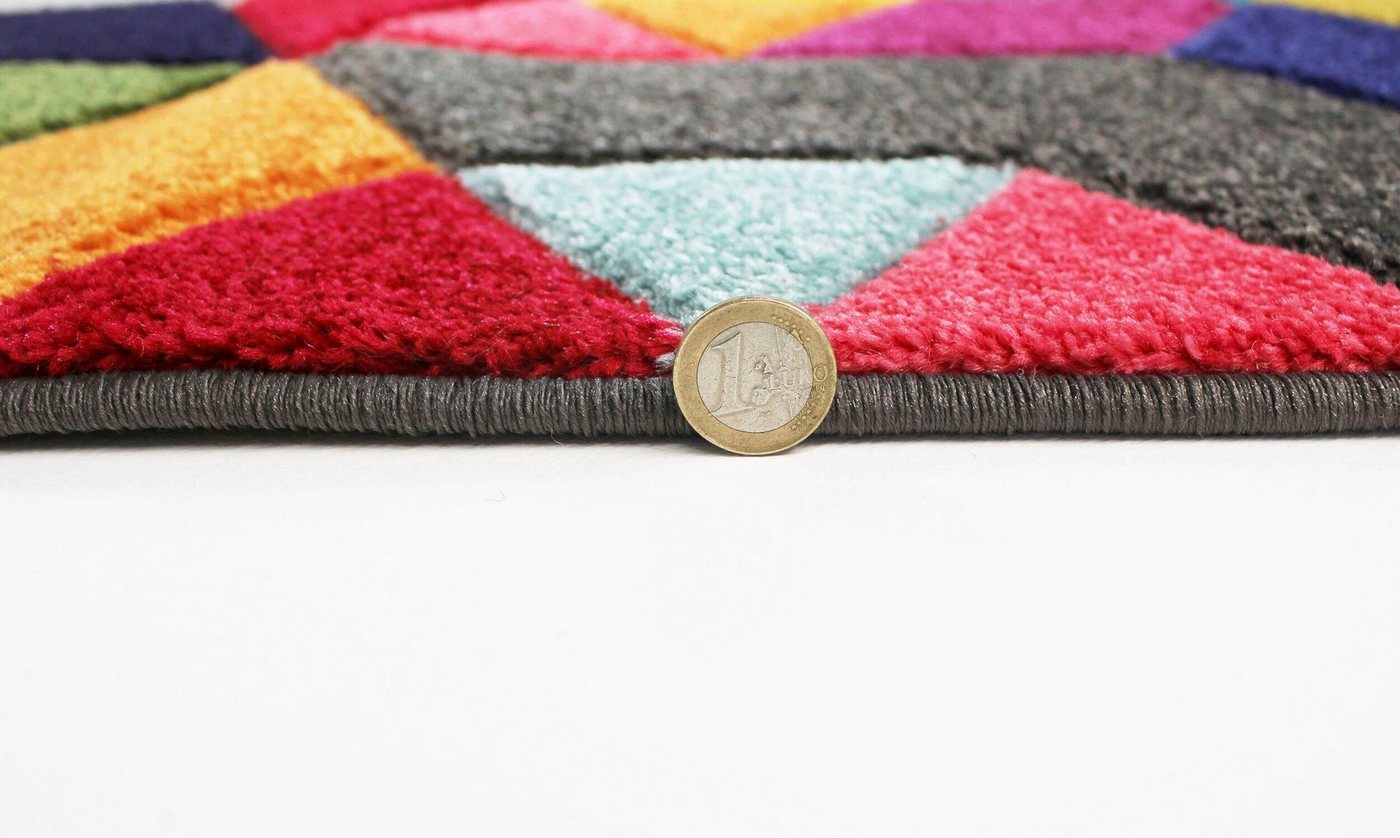 FLAIR RUGS Läufer Dynamic, rechteckig, Höhe: 10 mm, fußbodenheizungsgeeignet, Cube Muster, bunt, Wohnzimmer, Läufer – Bild 5 von 5