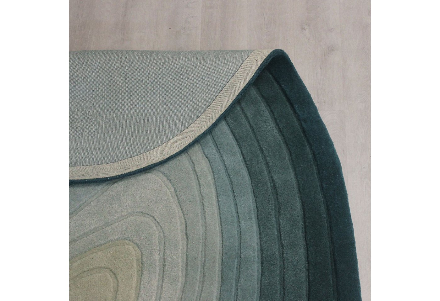 FLAIR RUGS Teppich PUDDLE OMBRE WOOL, rechteckig, Höhe: 11 mm, Wollteppich in Pfützenform – Bild 3 von 5