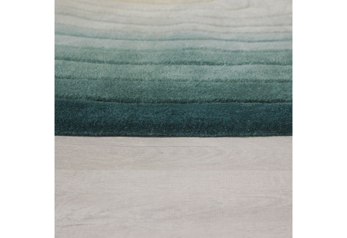 FLAIR RUGS Teppich PUDDLE OMBRE WOOL, rechteckig, Höhe: 11 mm, Wollteppich in Pfützenform – Bild 4 von 5