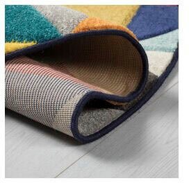 FLAIR RUGS Teppich Rhumba, rund, Höhe: 10 mm, fußbodenheizungsgeeignet, geometrisches & buntes Muster, Rauten – Bild 3 von 5