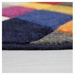 FLAIR RUGS Teppich Rhumba, rund, Höhe: 10 mm, fußbodenheizungsgeeignet, geometrisches & buntes Muster, Rauten – Bild 4 von 5