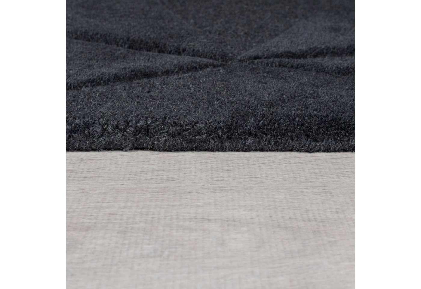 FLAIR RUGS Teppich SHARD, rund, Höhe: 10 mm, Hoch-Tief Effekt, Handgearbeitet, 100 % Wollflor – Bild 5 von 5