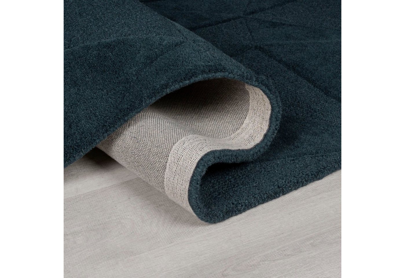 FLAIR RUGS Teppich SHARD, rechteckig, Höhe: 10 mm, Hoch-Tief Effekt, Handgearbeitet, 100 % Wollflor – Bild 3 von 5