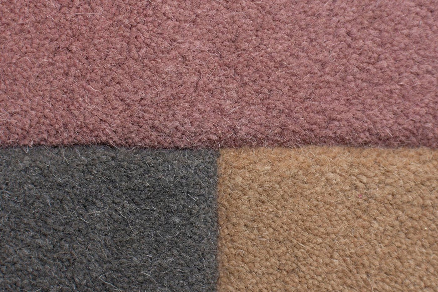 FLAIR RUGS Wollteppich Abstract Collage, 100% Wolle, rechteckig, Höhe: 11 mm, Karo Design, Patchwork, modern, mehrfarbig, Wohnzimmer, Schlafzimmer – Bild 5 von 5