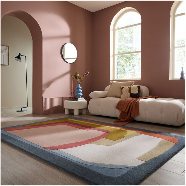 FLAIR RUGS Wollteppich ELWIN, rechteckig, Höhe: 8 mm, aus 100% Wolle, Abstraktes Design mit Kunstcharakter