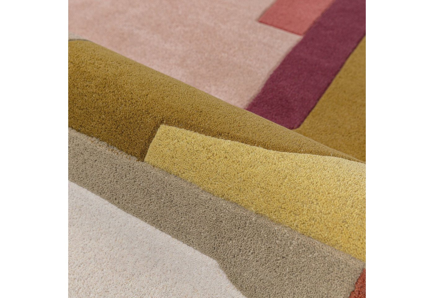 FLAIR RUGS Wollteppich ELWIN, rechteckig, Höhe: 8 mm, aus 100% Wolle, Abstraktes Design mit Kunstcharakter – Bild 5 von 5