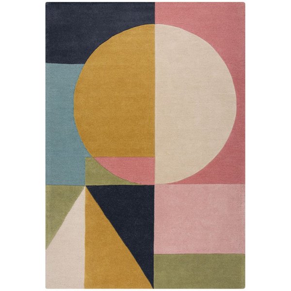 FLAIR RUGS Wollteppich Esre, aus 100% Wolle, rechteckig, Höhe: 7 mm, geometrisches Design, handgearbeiteter Konturenschnitt, Wohnzimmer