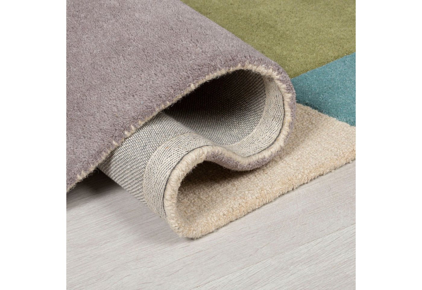 FLAIR RUGS Wollteppich Glow, gemustert & modern, rechteckig, Höhe: 8 mm, fußbodenheizungsgeeignet, mit Hoch-Tief-Effekt – Bild 3 von 5
