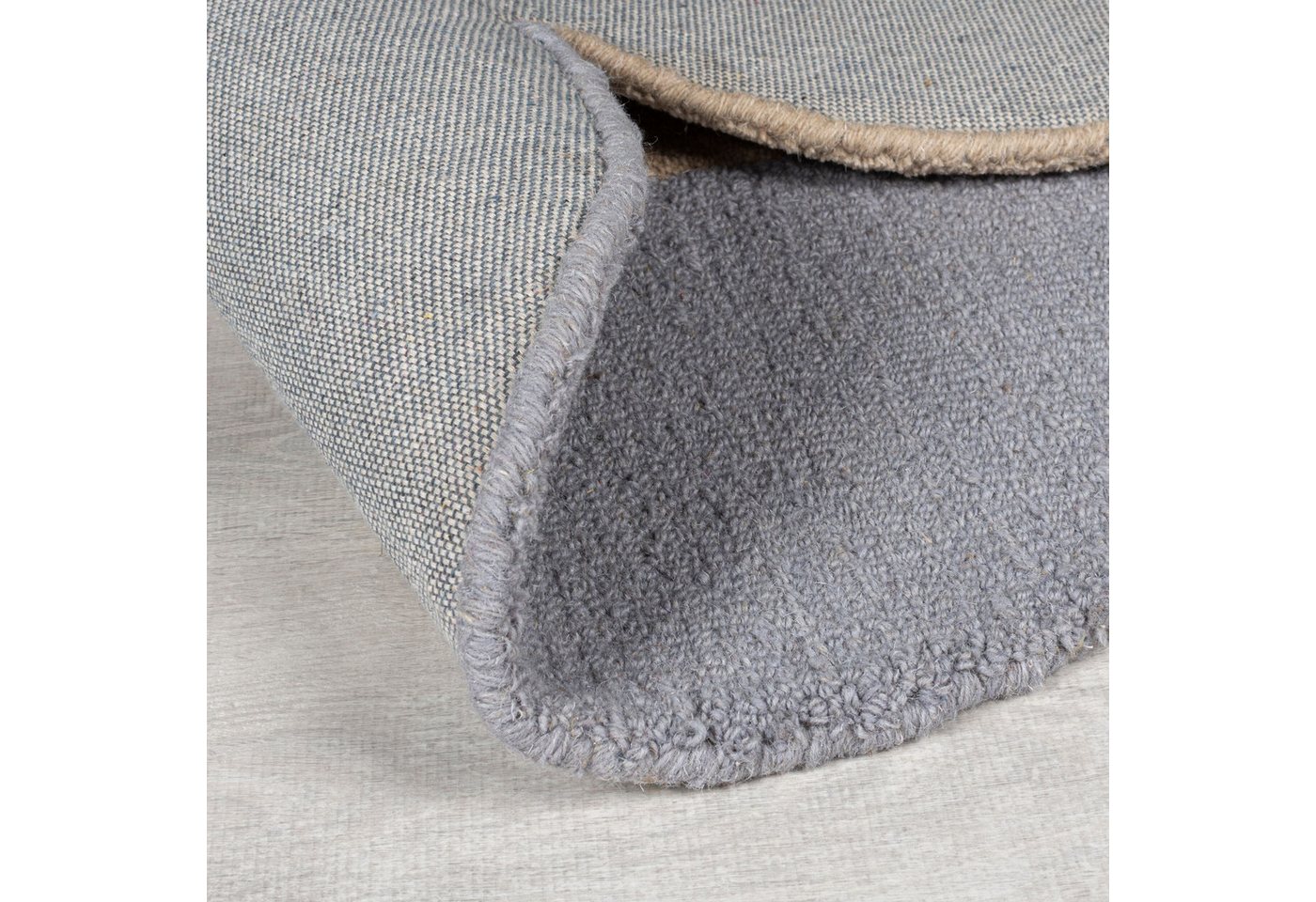 FLAIR RUGS Wollteppich Mia Ellipse, rechteckig, Höhe: 12 mm, mit gebogenem Zuschnitt – Bild 3 von 5