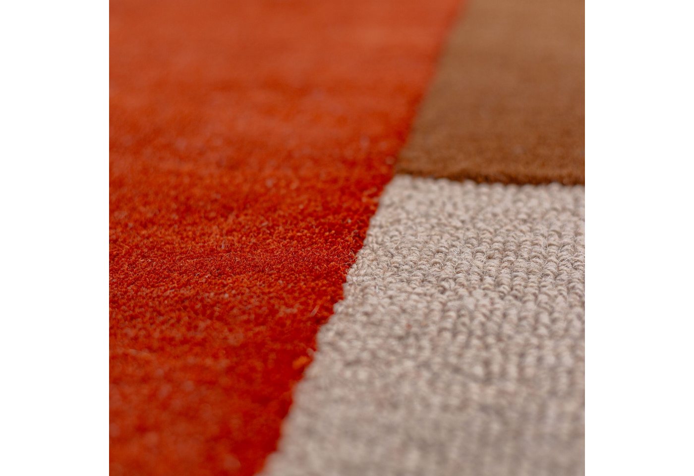 FLAIR RUGS Wollteppich Mia Segment, rund, Höhe: 12 mm, Kreisförmig im Retro-Design – Bild 5 von 5