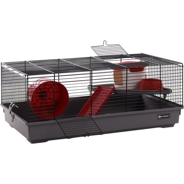 Flamingo Kleintierkäfig Hamsterkäfig Jing schwarz/grau