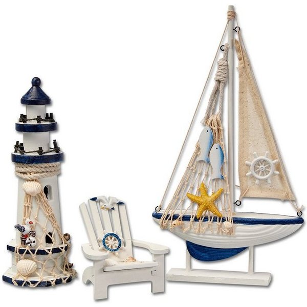 Badaccessoires-Sets Maritime Badezimmer Deko - Holz Decor Accessoires