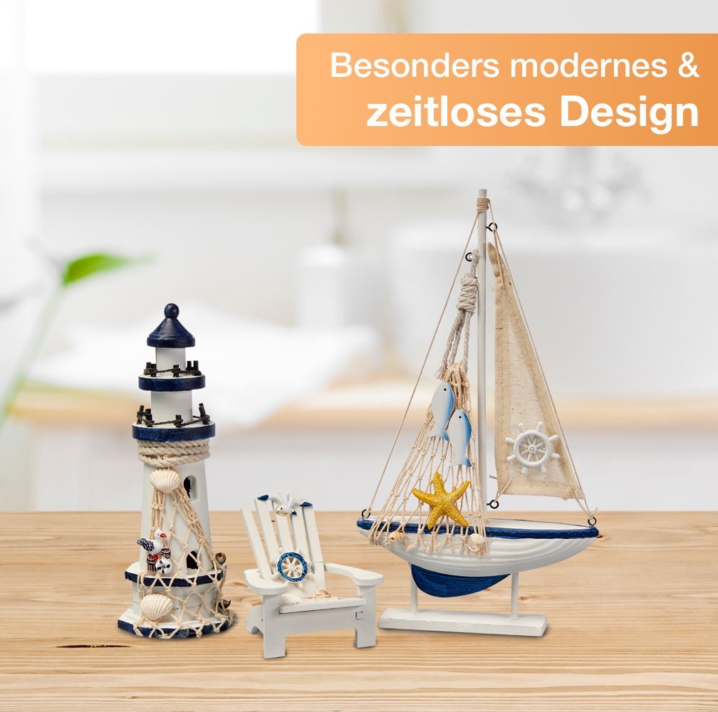 Badaccessoires-Sets Maritime Badezimmer Deko - Holz Decor Accessoires – Bild 4 von 5