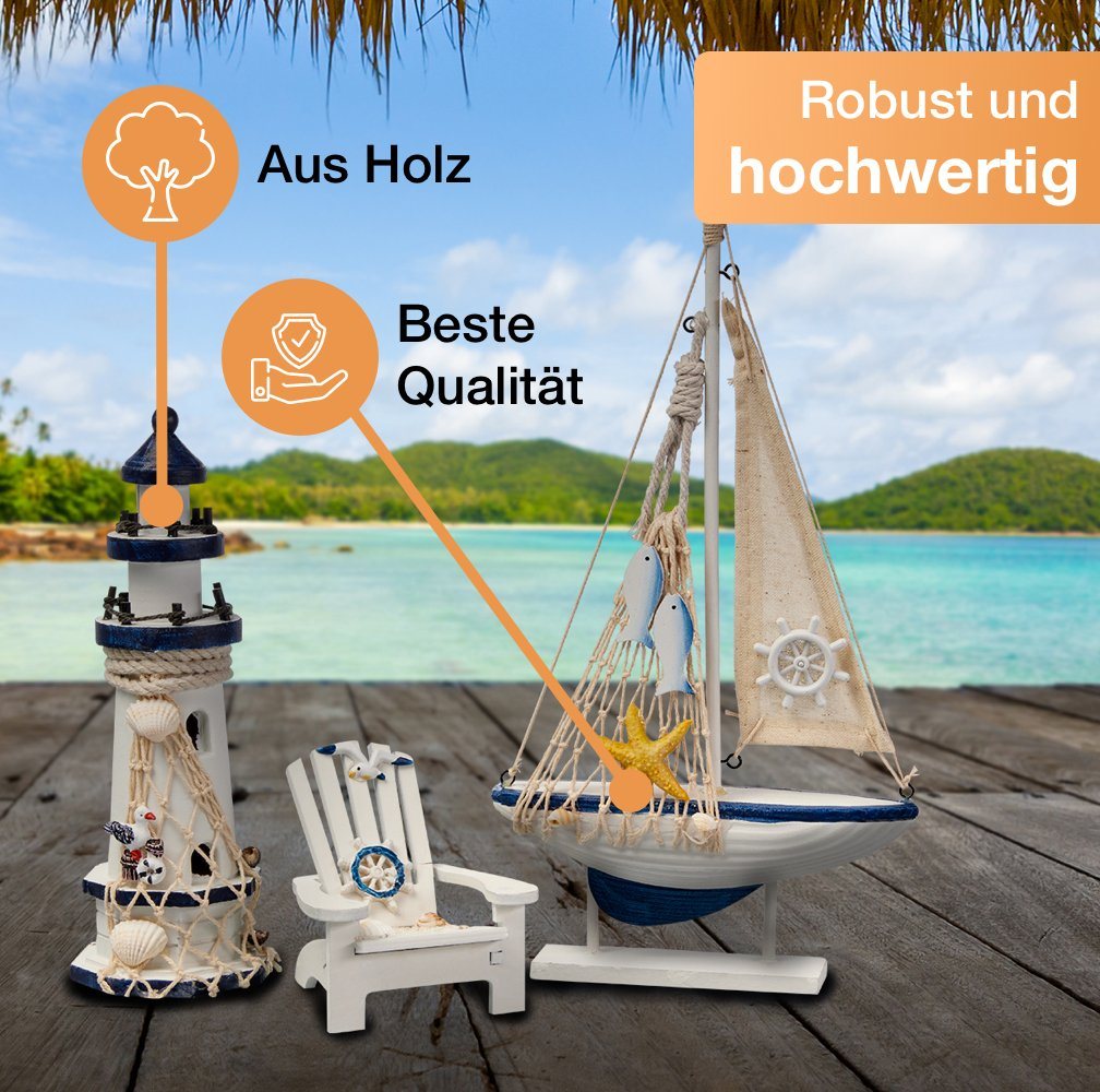 Badaccessoires-Sets Maritime Badezimmer Deko - Holz Decor Accessoires – Bild 5 von 5