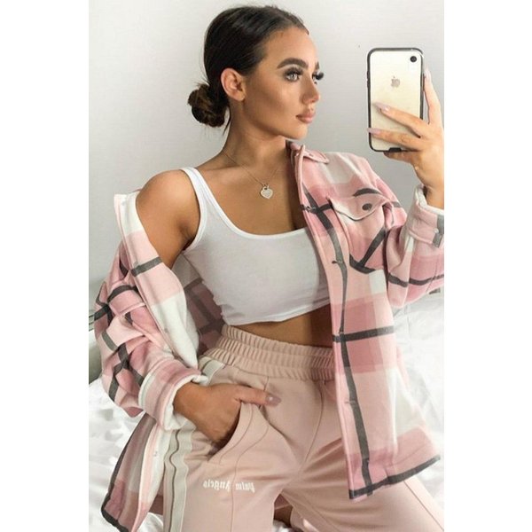 Worldclassca Flanellbluse Worldclassca Oversized Karo Hemd Hemdjacke Kariert Holzfällerhemd Neue Kollektion - Stilvolle und gemütliche Mode für Damen