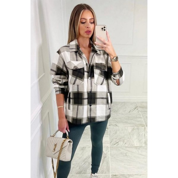 Worldclassca Flanellbluse Worldclassca Oversized Karo Hemd Hemdjacke Kariert Holzfällerhemd Neue Kollektion - Stilvolle und gemütliche Mode für Damen